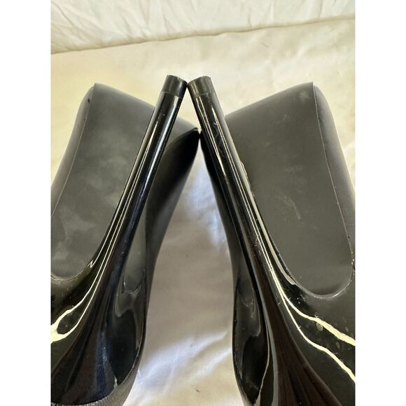Carlos by Carlos Santana Veruca Stiletto Heels Black Size 8 Peep Toe - Picture 5 of 6